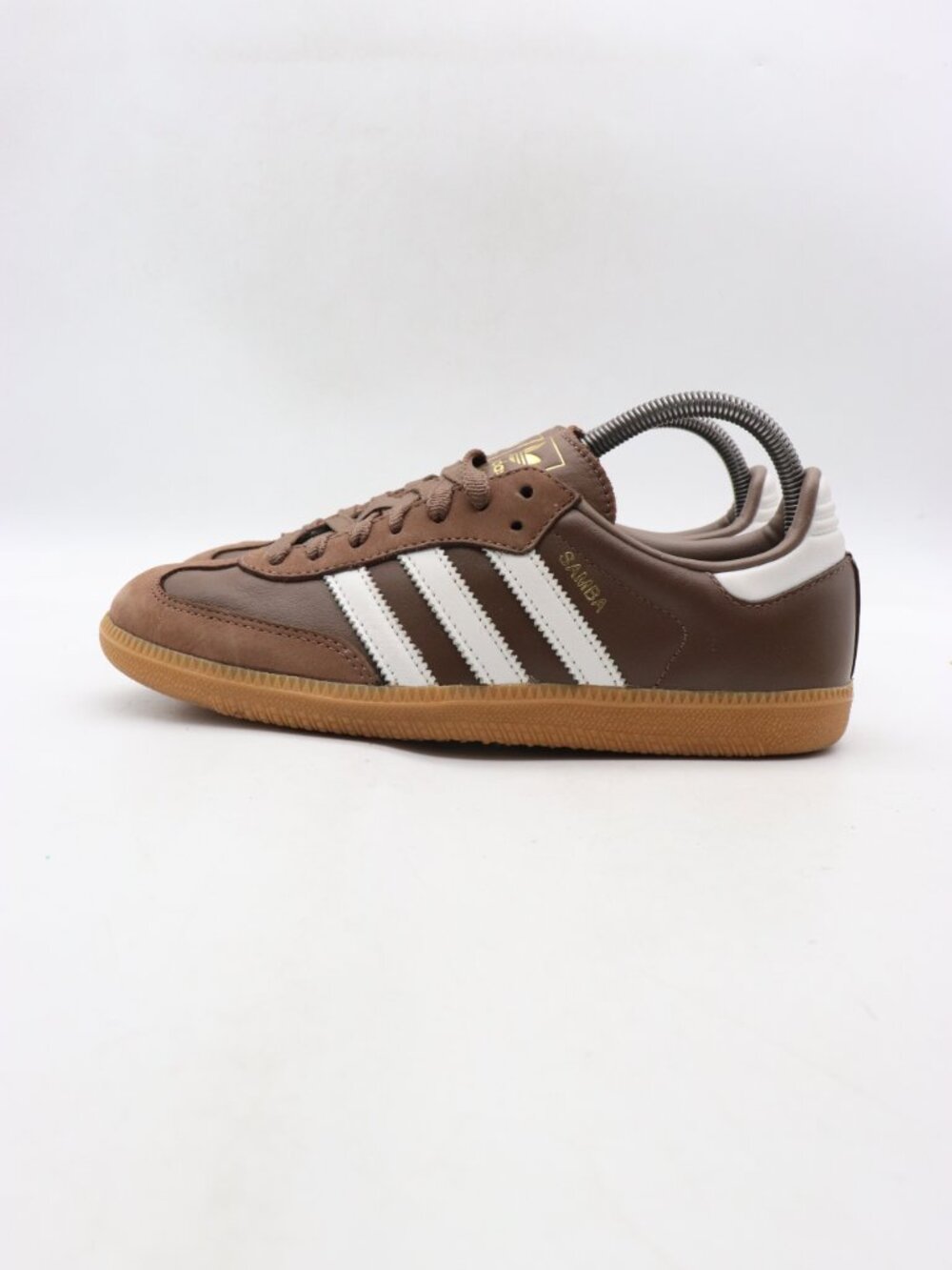 adidas Originals Samba OG Women's 8 Earth Strata Brown White Gold Sneaker IE6522 - Picture 4 of 10